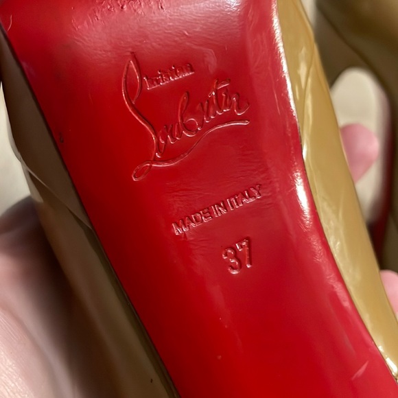 Louboutin Bianca 140MM Camel Patent - 37 - Picture 12 of 12